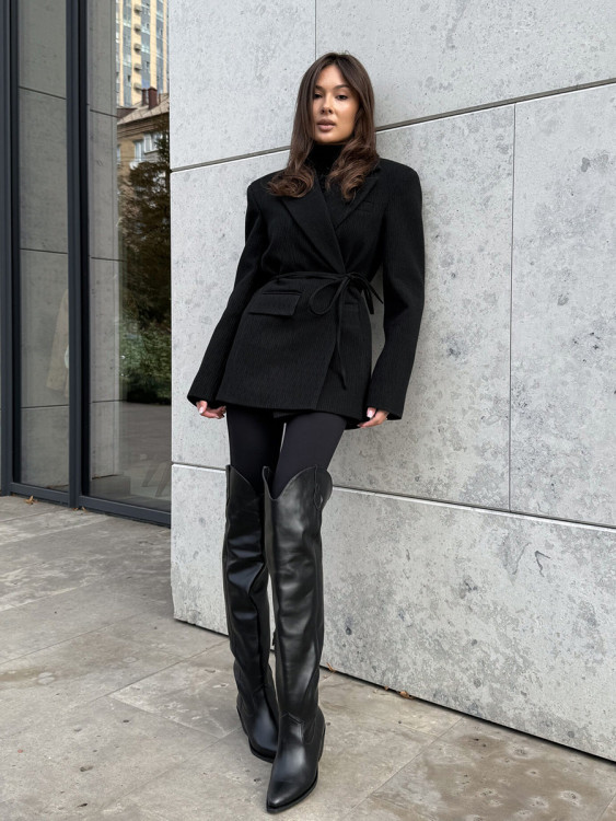 XZ0025 Пальто жакет black